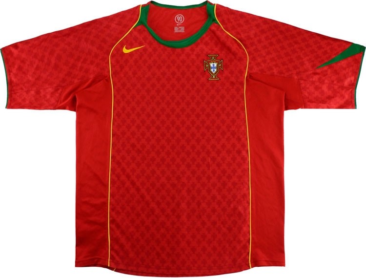 Camiseta Portugal Replica Primera Ropa Retro 2004 Rojo